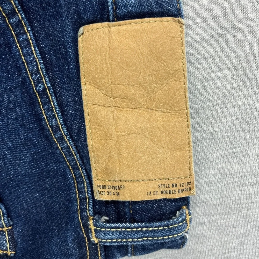 Buck Mason Ford Standard Jeans Mens 30x34 *Fits 31x32 Blue 14oz Double-Dipped